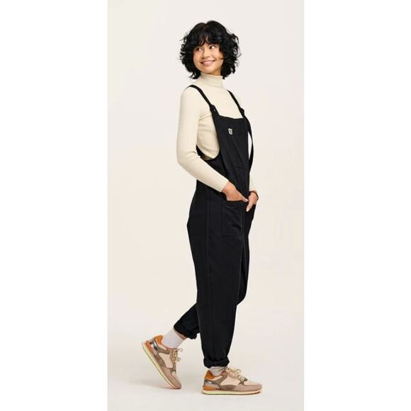 Lucy & Yak Womens Original Cotton Dungarees Overalls Black Front Bib Pockets NWT - Picture 2 of 15